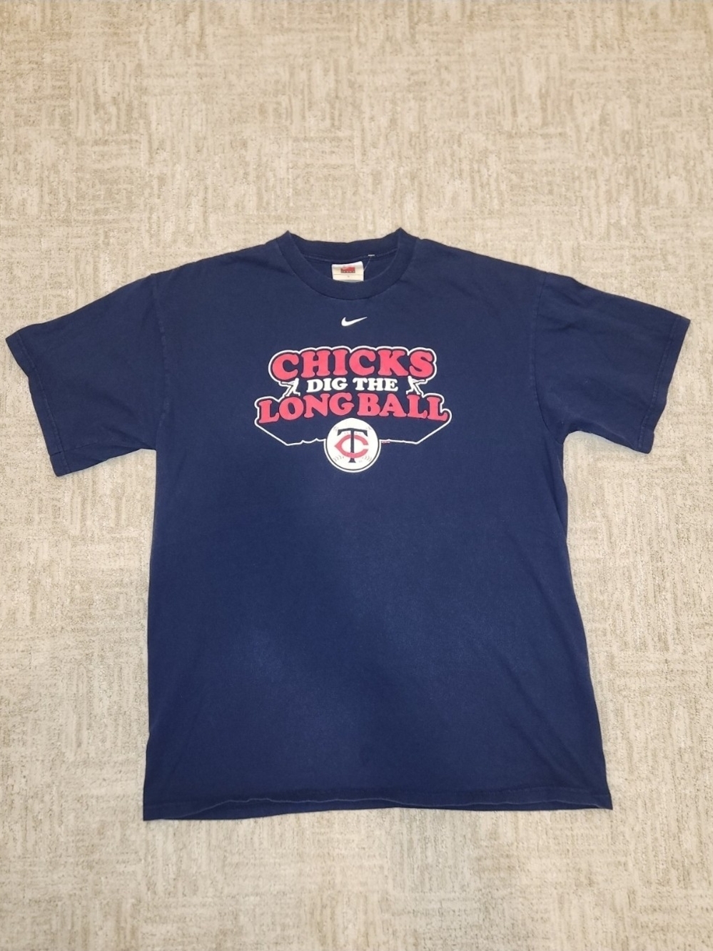 Vintage Y2K Minnesota Twins Baseball Nike Center Swoosh Graphic Shirt Mens Large